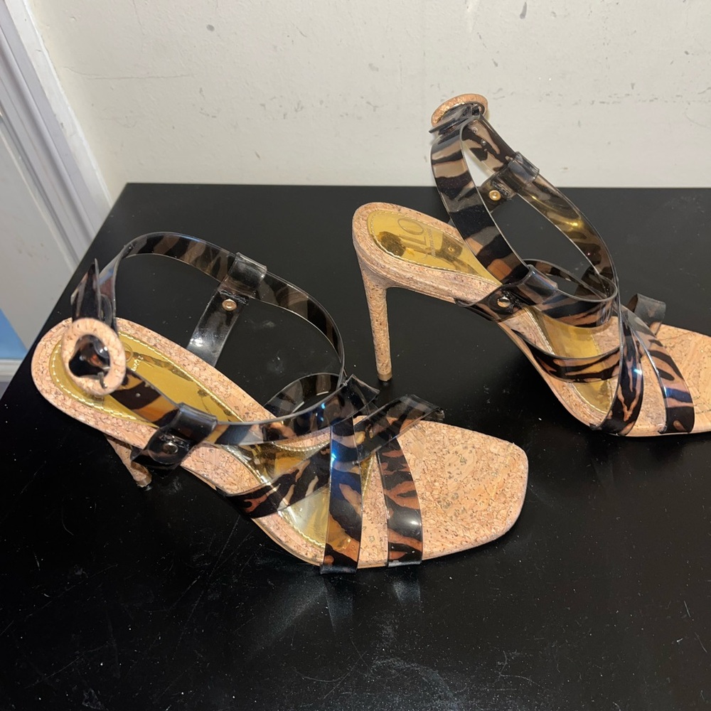 Stylish Tortoiseshell Strappy Heels
